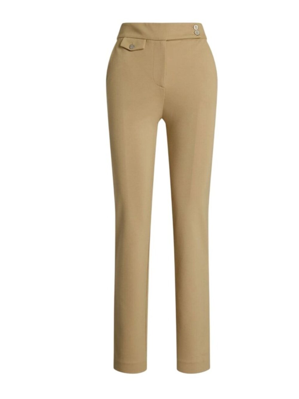 NWT Lauren Ralph Lauren Zinleah Tan Straight-Leg Ankle Pants L MSRP $125
